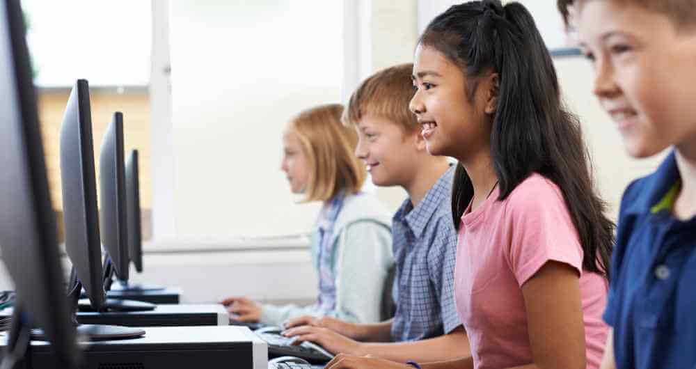 Elementary Pupils In Computer Class