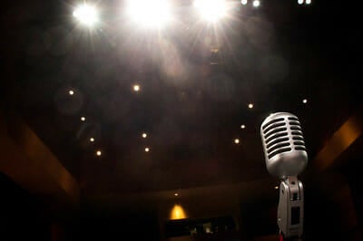 Stage microphone in performing arts center