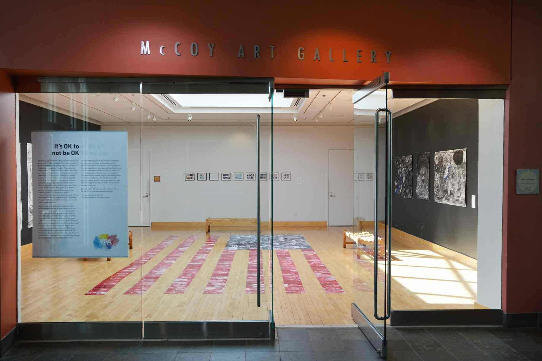 The exhibit, titled “It’s OK To Not Be OK,” on display in the McCoy Gallery.