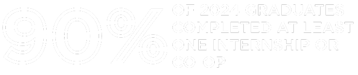 90% of 2024 graduates completed at least one internship or co-op.