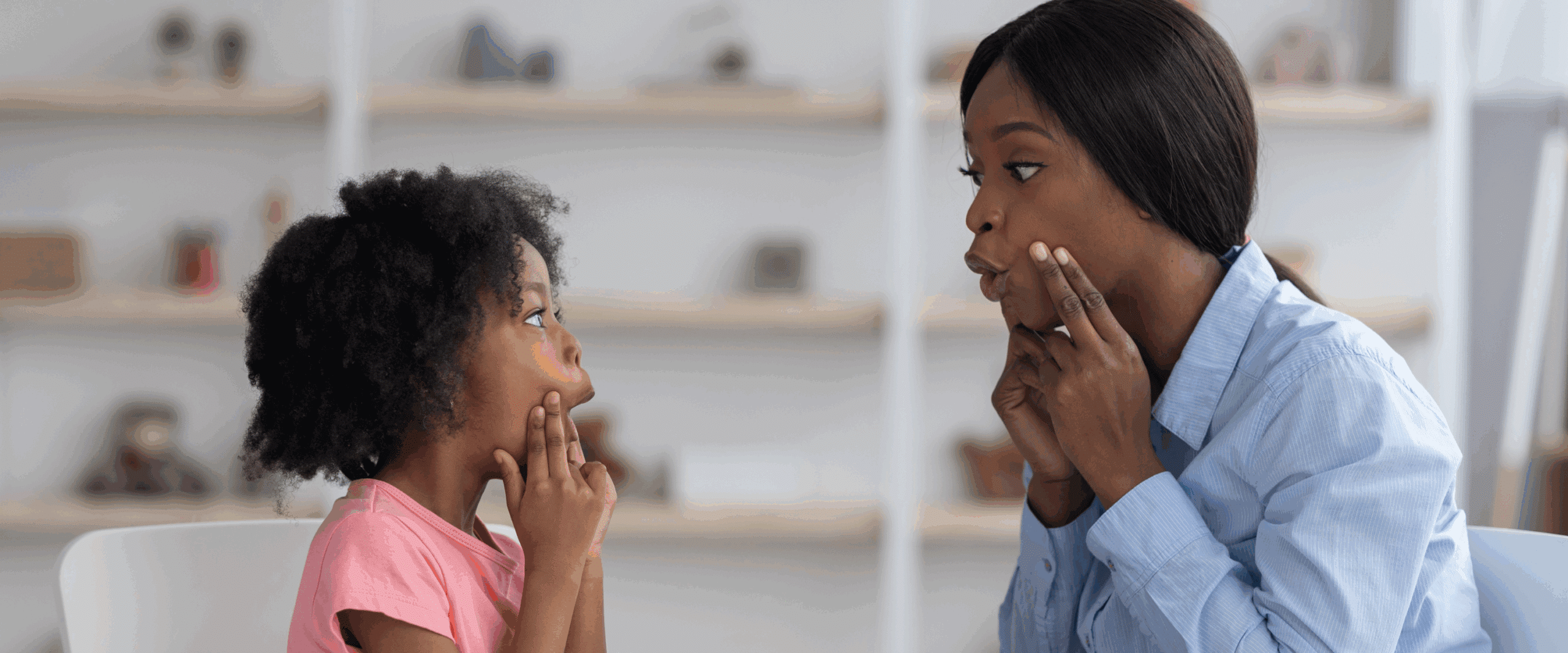 Speech-language pathologist and patient