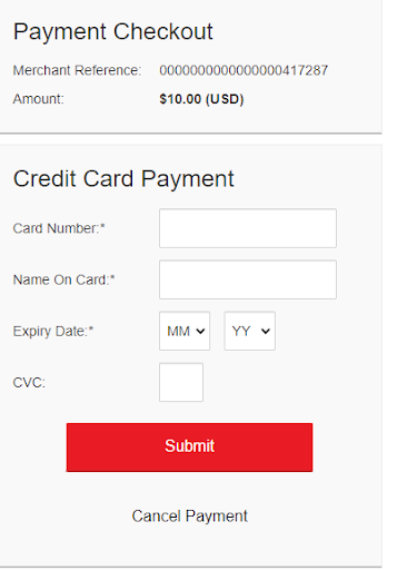 Step 4: Enter your payment information and Click Submit.