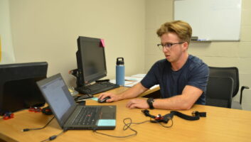 Nutrition student working on data for Gamerfit.