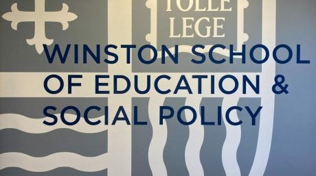 Photo of the entrance to the Winston School of Education and Social Policy offices.