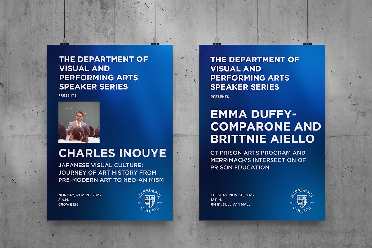 VPA Fall Speaker Series Posters for Charles Inouye and Emma Duffy-Comparone plus Brittnie Aiello