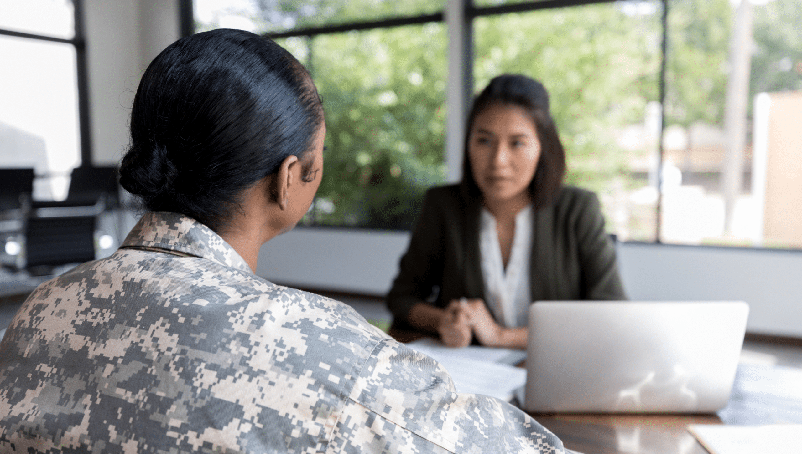 veteran learning about benefits