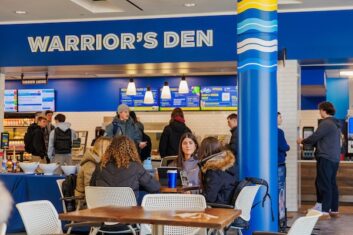 Students sitting at Warriors Den eatery